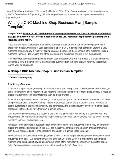 cnc machine shop business plan usa|cnc machine shop business plan template.